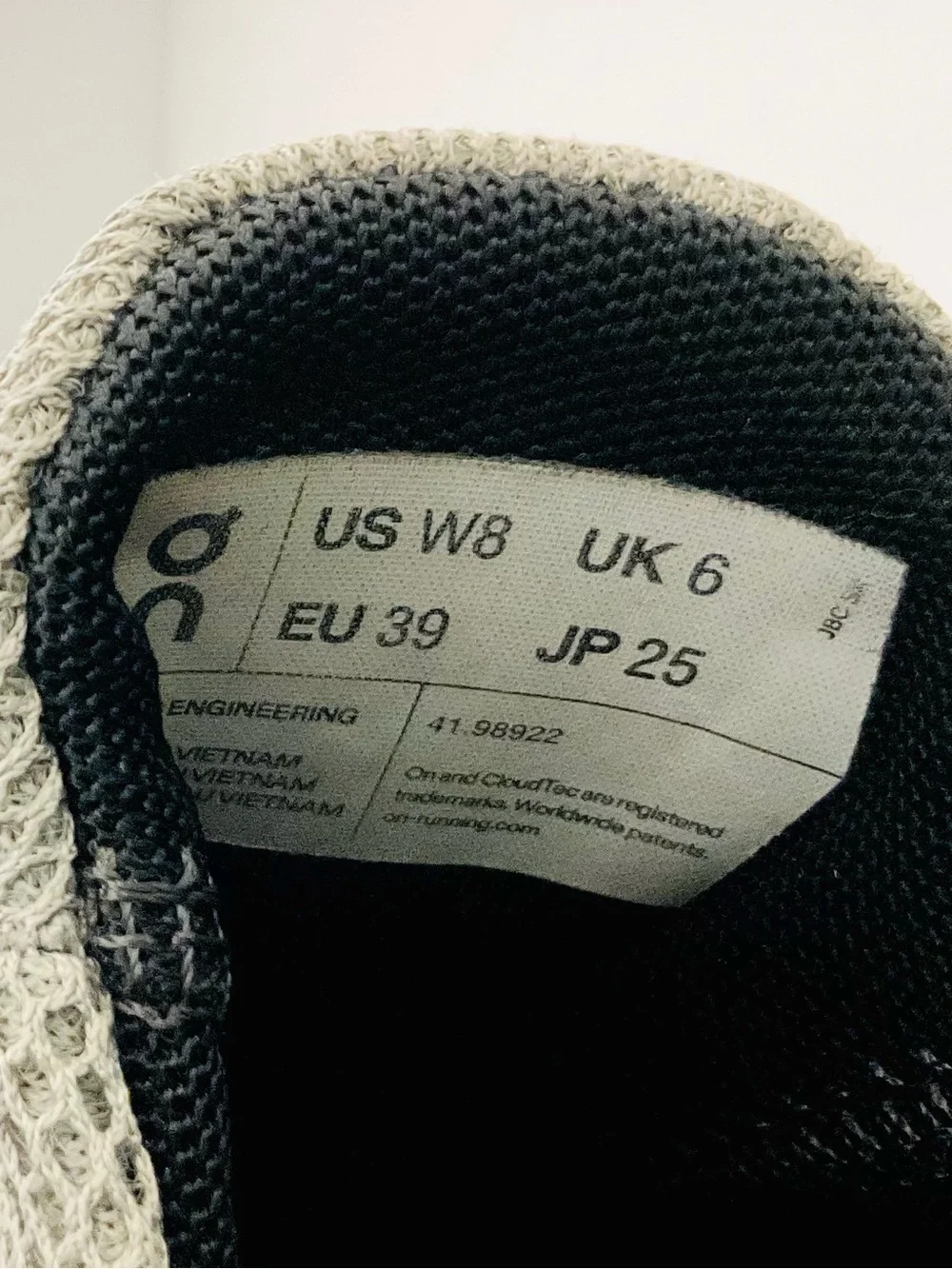 On Running Men's Grey and Cream Cloudrunning Athletic Sneakers